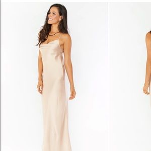 Show Me Your MuMu Tuscany Maxi Slip Dress in champagne satin luxe